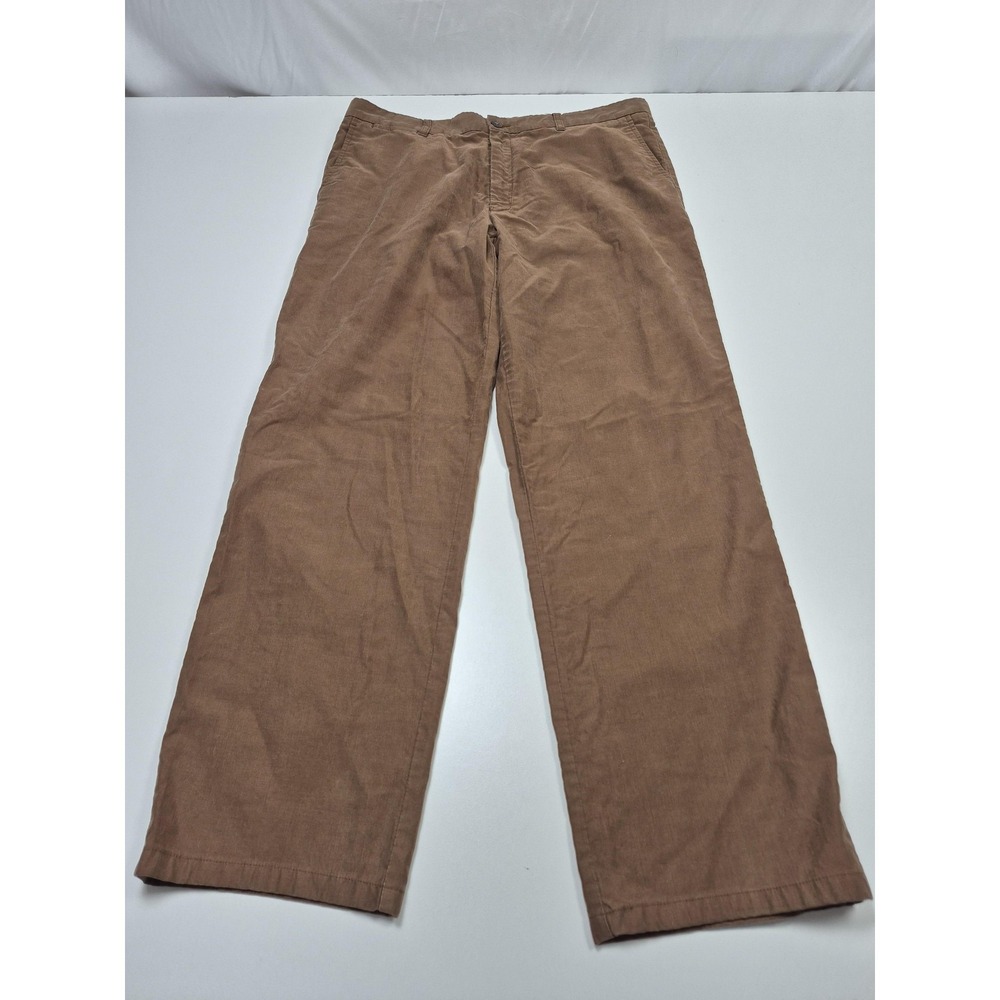 ZegnaSport Chino MicroCorduroy Pants Mens 38x32 Brown Cotton Straight Casual